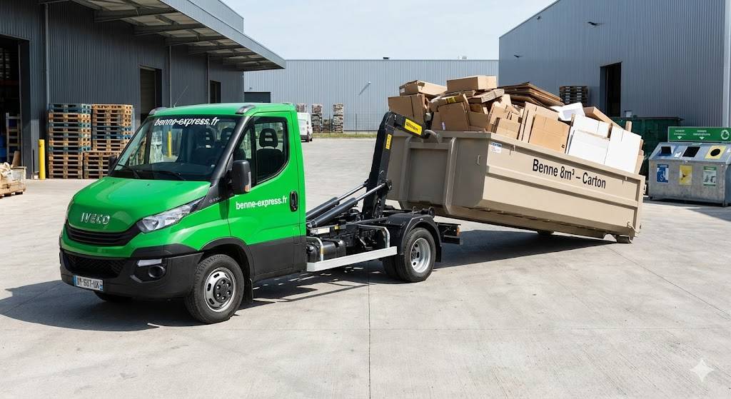 Location Benne Carton / Papier à Cestas