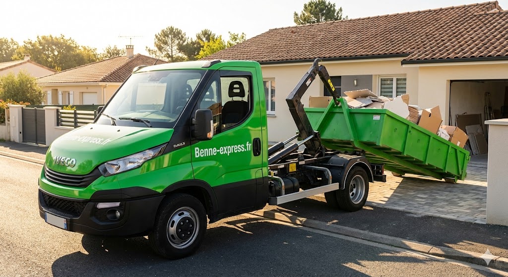 Location de benne pour particulier à Blanquefort : évacuez plâtre, carrelage et cartons après rénovation - Illustration